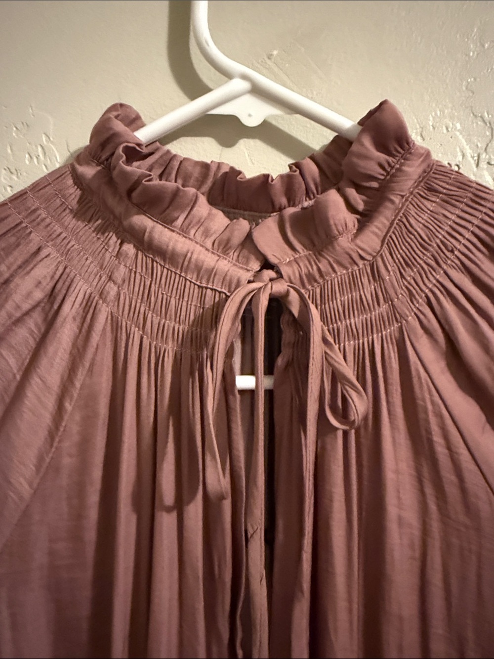 Mustard Seed Dusty Rose Long Sleeve Ruffle Tiered Dress - Picture 2 of 11